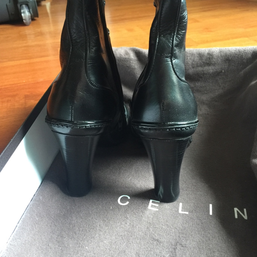 NIB Celine Black Leather Tall Boots 7 / 37 - Picture 7 of 8